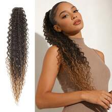 Accesorios para el cabello con lazo negro, extensiones de cabello trenzado, coletas trenzadas sintéticas - Multicolor - Ver 12