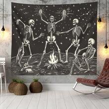 1件，骷髅挂毯，星空挂毯，黑白星星篝火舞曲音乐主题墙饰，适用于客厅卧室，美观大方 - 1PC - 查看 3