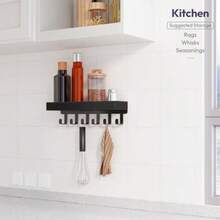 Key Holder For WallKey Older  Mount - Wooden Key Ooks   Wit Mail Organizer And 6 Ooks 2 Installat Ways Key Anger Key Rack Wit Self  Entryway Ling Room Droom Offome R Black - màu đen - Xem 6