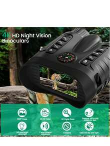 Night Vision Binoculars, Night Vision Binoculars, Night Vision Goggles, 1280P 984ft 7-Level Digital Night Vision Binoculars, 3-Inch Large Screen With 32G TF Card For Night Observation And Outdoor Hunting, Take Photos And Videos In Full HD Quality - 黑色 - 查看 2