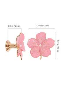 2 chiếc cúc trang trí hình hoa ngọc trai, 5 cánh màu hồng, kích thước 1.7 inch, thích hợp làm tay nắm ngăn kéo tủ phòng trẻ em (cần vít M4 để lắp đặt) - Nhiều màu - Xem 6