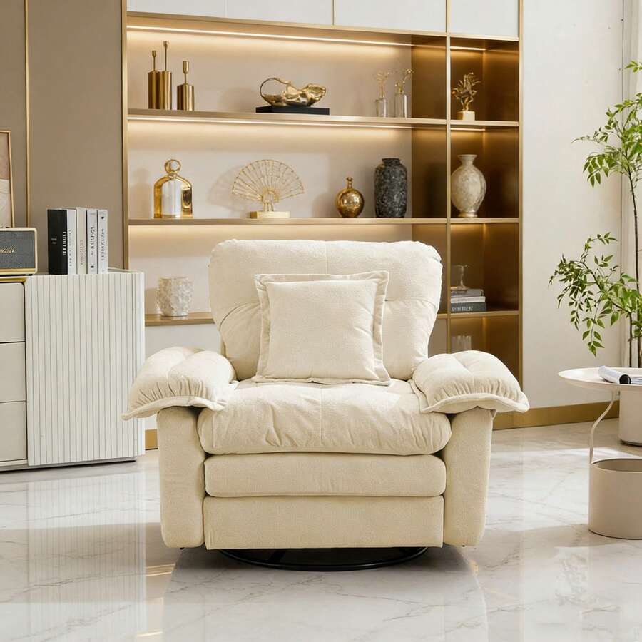 Living Room Chairs - Beige + Upholstered + 1 Seat - View 1