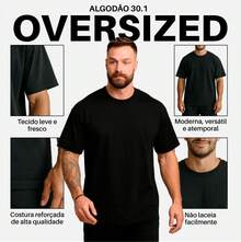 Men's Oversized Cotton T-Shirt "My Pre-Workout And Hard Hate" - 黑色 - 查看 2