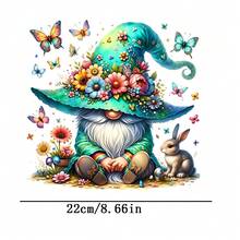 3片绿色矮人图案热转印贴片，可熨烫可水洗，适用于T恤、牛仔裤、毛衣、手提包、枕头、靠垫等。 - 3PCS-S - 查看 3