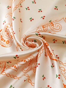 1PC Women's Fashion Summer Chain Leopard Print 90cm Square Scarf, Sun Protection, Versatile Headwrap Bandana For Daily Wear - Apricot - View 4