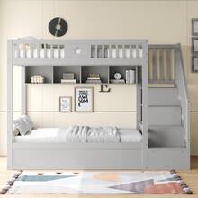 Kids Bed Frames, Headboards & Footboards - Gray + Wood-1 - View 3