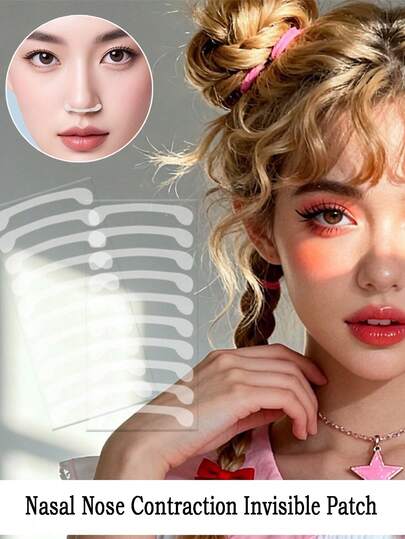 50pcs Nose Wing Stickers, Beauty Nose Tapes For Narrowing Nose Wings, Shrinking And Covering Stickers, Suitable For Narrow Nose, Invisible Natural Transparent Adhesive Tape, Shrink Nose Wings, Small Narrow Nose Invisible Beauty Stickers