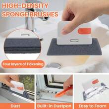10PCS Window Sill Cleaner Tool - Hard Bristle Crevice Cleaning Brush, Multifunctional Gap Scrub Brush, Window, Home Essentials, Bathroom Cleaner Tools For Household Use, Kitchen - 10 PCS - View 3