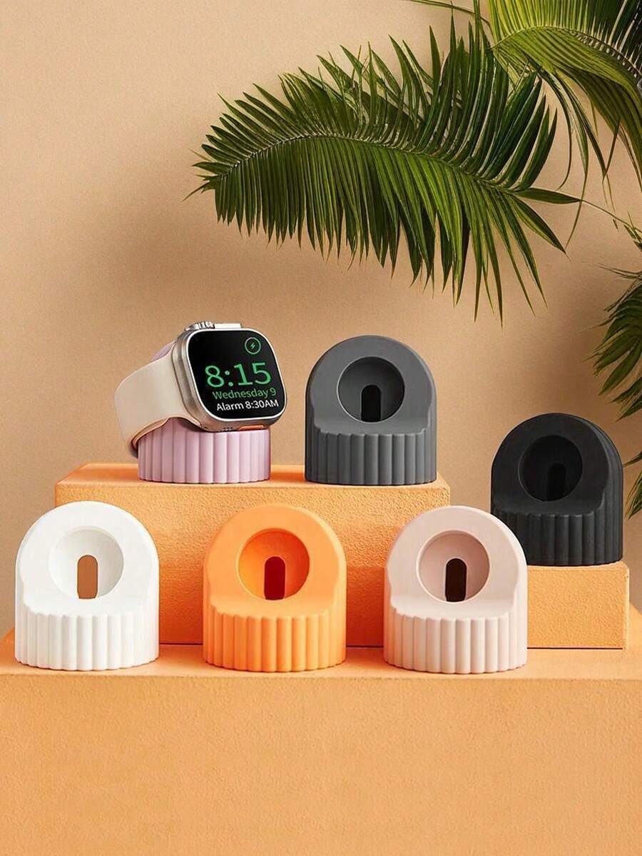 1pc Silicone Charging Stand Holder For Apple Watch - Multicolor - View 1