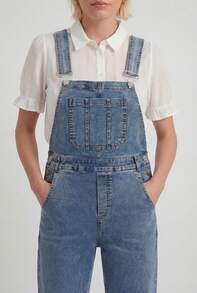 Naf Naf Light Stone Denim Jumpsuit Combinaisons Blue Fabric - 藍色 - 查看 2