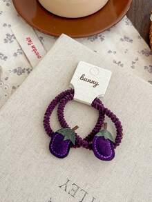 2pcs Cute Bear Apple Hair Bands Fruit Pink Girls Headband Headwear Rubber Elastic Headband Hair Accessories Headdress - Multicolor - View 11