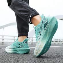 Men's Fashion Anti-Slip Cushioned Carbon Board Technology Sports Running Shoes, Professional Competitive Athletic Sneakers - Blue - View 4