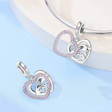 1 情人节系列 - 玫瑰爱心气球月亮安全链吊坠，适用于 3mm 原装手链 DIY 串珠手链，女士时尚饰品，节日生日礼物 - 彩色 - 查看 6