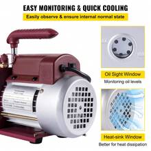 Vacuum Pump 4.5CFM Vacuum Pump HVAC Single-Stage Rotary Vane Vacuum Pump 1/3HP 5PA Ultimate Air Conditioning Refrigerant Vacuum Pump - Red - View 5