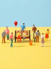 POKOJA LAND 10 件/套微型童话花园人物，1：30-75 比例，彩色天使和反派角色，彩绘塑料娃娃屋配件，用于 DIY 景观美化和植物装饰（300 种不同款式） - 彩色 - 查看 3