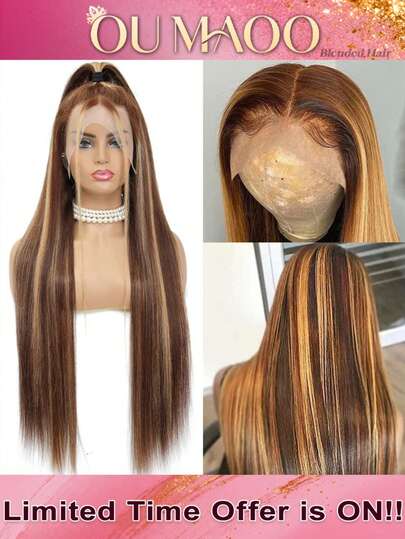 13x6 13x4 5x5 HD Transparent Lace Front Wig Human Blended Hair Straight 8-34 Inch - 200% High Density Pre-Plucked Glueless Frontal Wig For Women, Natural Color & Natural Hairline, No Glue & Ready To Wear, Perfect For Daily & Special Occasions | Instant Style Upgrade