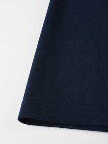 1pc Navy Blue Short Sleeve Men's Fashionable Printed Polo Shirt - Royal Blue - View 6