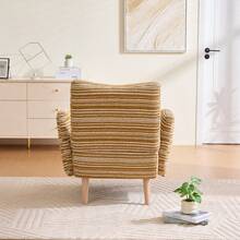 Living Room Chairs - Mustard Yellow + Boucle - View 7