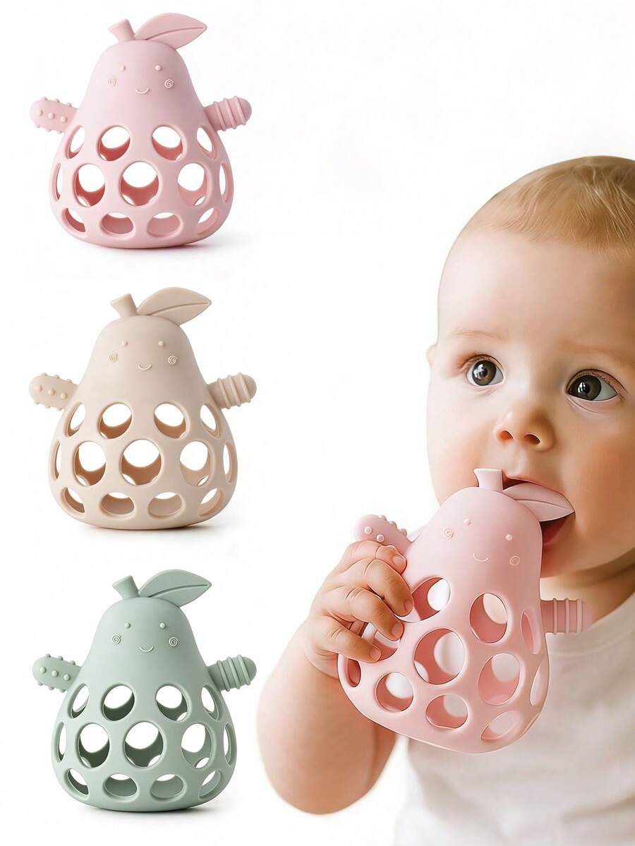 1pc Silicone Baby Teether, Infant Toys, Soothing Sensory Teethers For Babies, Easy To Grip Baby Rattle Teether Sensory - 1pcs - View 1