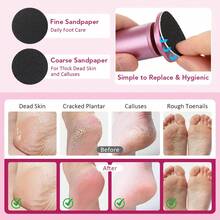 Hailicare 2-In-1 Variable Speed Foot Grinder With 2 Grinding Heads, 360° Dead Skin Removal, USB Powered Portable Women's Gift - Pink - View 5