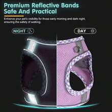 DH007 舒适贴合防拉扯犬用胸背带和牵引绳套装 - 透气涤纶材质，仅限手洗 - 适合小型至中型犬 - 彩色 - 查看 7