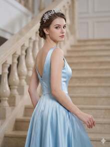 1 chiếc vương miện công chúa pha lê bạc sang trọng, phụ kiện cài tóc hình hoa băng giá, thích hợp cho các cuộc thi sắc đẹp, sự kiện trang trọng và dạ hội, phụ kiện tóc cưới. - Bạc - Xem 4