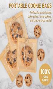 SUREHOME Cookie Bags Small Brown Paper Bags With Window 100 Pcs Thank You Stickers 5.7 X 6.5 Inch Individual Heat Sealable Kraft Bakery Bags For Gift Giving, Treats, Snacks, Baked Goods Packaging - ColorE - 查看 6