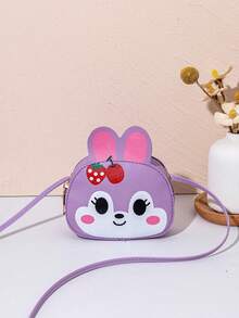 1 chiếc túi đeo chéo mini dễ thương cho bé gái, túi nhỏ in hình thỏ và quả anh đào dễ thương, ví đựng tiền xu nhỏ, ví đựng đồ ăn nhẹ, túi đeo chéo du lịch dùng hàng ngày. - Nhiều màu - Xem 7