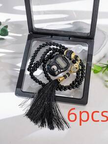 4 件穆斯林念珠套装，二合一组合，具有存储、观察和计数功能 - 彩色 - 查看 22