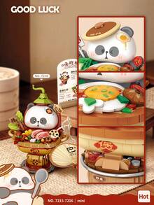 LOZ 648片麻辣火锅积木套装，653片腊肉电饭煲积木模型，拼装积木玩具，DIY手工礼物，男女皆宜，客厅装饰，最佳节日和生日礼物 - 彩色 - 查看 9