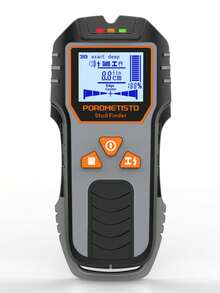 POROMETISTO-DSF01 Detector de pared/vigas de 6 en 1, localiza con precisión agujeros/cables eléctricos activos/metal/vigas de madera, herramienta de detección multifunción para madera/metales ferrosos/no ferrosos - Gris - Ver 13