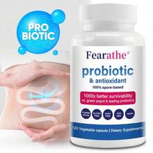 Fearathe Probiotics & Antioxidant - Support Digestive And Immune Health, Improves Sleep And Promotes Clear Skin - 120 Capsules - 1 Bottle - View 4