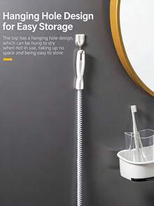 1/2 Pcs Flexible Sink Drain Cleaning Brush Bendable Pipe Dredging Tool With Hanging Hook, Hair Clog Remover For Bathroom Sink, Kitchen Drain Shower Drain - Multicolor - View 6