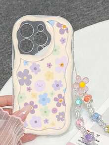 1 Piece Of Fashionable Floral Minimalist Style Pattern Transparent Phone Case, Paired With High-End Bracelet Lanyard Compatible With Apple Series 16/15/14/13/12/11/XS/XR Plus/Pro/Max, Galaxy Series GalaxyA05/A15/A25/A35/A53/A54/A55/S23/S24/S25 - Clear - View 5