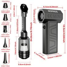 130,000转/分钟迷你涡轮风扇，C型可充电涡轮喷射风扇，汽车除冰风扇，强力手持式电动除尘器，4档可调速 - 黑色 - 查看 11