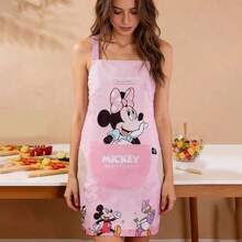 Disney Officially Licensed Waterproof & Oil-Resistant Apron, Comfortable Kitchen Cooking Apron For Men & Women - Pink - View 4