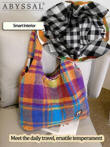 Y2K Retro Plush Faux Fur Shoulder Bag - Pink Leopard Print Fashion Statement Piece, Convertible Top Handle Crossbody Bag For Women,Y2K Aesthetic Fuzzy Leopard Handbag | Compact Spacious Underarm Shoulder Bag Taupe Brown - Everyday Essential ,New Arrival Hollow Out Totes Bags For Women Large Capacity Straw Woven Handbag Shoulder Bag Vintage Travel Beach Bag Shopping Pack Beach Bag School Bag, Back To School Backpack, Large Capacity, Laptop Compartment, Luggage Strap Design, Portable, Classic Suitable For Teen Girls Women Perfect For Back To School, First Day Of School, Middle School, High School, Outdoor The Christmas Season, Christmas Market Bag [US Local Warehouse] - Nhiều màu - Xem 4