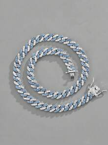 Fashionable Hiphop Multi-Color Cuban Link Chain Necklace, Essential For Women's Daily, Party, Commuting Outfits, Versatile And Elegant - Affordable Luxury and Exquisite Clavicle Necklace - View 9