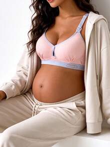 2pcs Maternity Nursing Bras, Wire-Free Front Closure, Supportive & Breathable, Postpartum - Multicolor - View 9