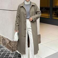 Livesso Women's Loose Fit Old Money Casual Design Windbreaker Jacket, Versatile For Spring, Summer, Autumn, Winter - Khaki - View 7