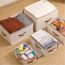 1pc Large Capacity Covered Clothing Organizer, Multifunctional Foldable Waterproof Storage Box, Dustproof And Moisture-Proof, Stackable Storage, Wardrobe Organizer Box, Bedroom Storage Box, Lockable (Password Lock Sold Separately), Simple Style - Multicolor - View 10