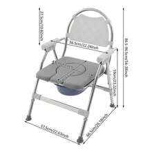 LYNICESHOP Foldable Commode Chair For Seniors - 330lbs Capacity, Stainless Steel Frame, Adjustable Height With Anti-Slip Armrests+Removable Bedpan (Gray, Regular Size) Holiday Gift (US Stock) Faster Delivery - Gray - View 4