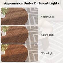 Mesa de café redonda, mesa central moderna con piernas inclinadas, mesas de cóctel de acento para sala de estar, dormitorio, fácil montaje - Marrón - Ver 6