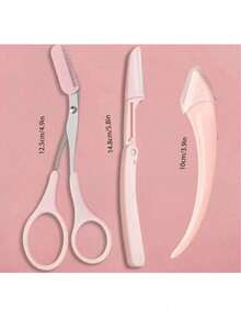 Unisex Eyebrow Scissors & Comb Set, Eyebrow Grooming Tool, Perfect For Eyebrow Trimming, Length Control, Home Beauty Tool, Includes Mini Comb Tweezers, Facial Hair Removal, Haircut Scissors, Hairdressing Supplies - Multicolor - View 3