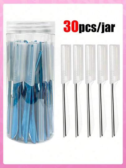 30/24/20/12/6/3/1pc. Eyebrow Trimmer, Multifunctional Eyebrow Trimmer, With Protective Cover, Shaver, Makeup Remover And Depilatory Device, Body Hair Remover, Exfoliating And Exfoliating Tool, Stainless Steel Eyebrow Sharpener With Precision Cover