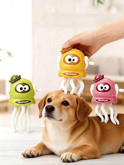 PETSIN Juguete de gato en forma de calamar lindo, 2 modos de movimiento, masaje o juego, sin batería, adecuado para actividades de gatos en interiores y exteriores, alivia el aburrimiento