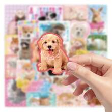 50 Uds. De pegatinas Retro de dibujos animados para álbum de recortes, pegatinas Kawaii para cachorros, gatitos, conejitos, diario, decoración, papelería, pegatinas de carcasa de teléfono HRTQ - 50 Piezas - Ver 5