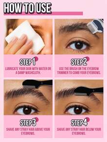 Misslyn眉毛修剪器，锋利，贴合眉形，防滑，便携，新手友好，眼妆，眉毛，眉毛修饰，眉形塑造，3D眼妆，学生，初学者，打造自然眉形 - 黑色 - 查看 5