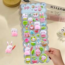 Hình dán động vật hoạt hình 3D, mềm mại và bông xốp, thích hợp để trang trí trường học, văn phòng, sổ tay, ốp điện thoại. - Nhiều màu - Xem 9