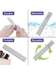 100/180 Precision Grey Sandpaper Boards. Ergonomic Hardness, Can Precisely Shape Artificial Nails And Natural Nail Edges. Double-Sided Non-Slip Sanding Surface. Reusable And Disinfectable, Professional Salon Quality. - Multicolor - View 4